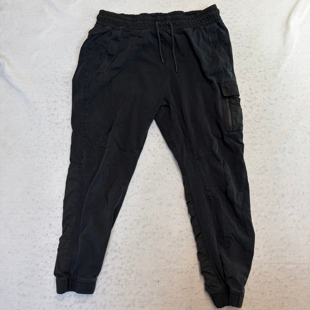 Nike Jogger Pants Mens Large Black Cargo Pocket Drawstring Cuffs